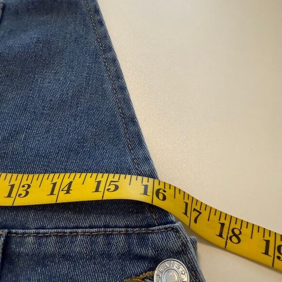 New Collection Overalls Darted Barrel Leg Medium Wash Denim NWT Size L Boho - Picture 7 of 14